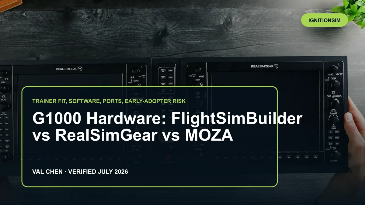 FlightSimBuilder G1000 hardware installed for a comparison with RealSimGear and MOZA MGX1000